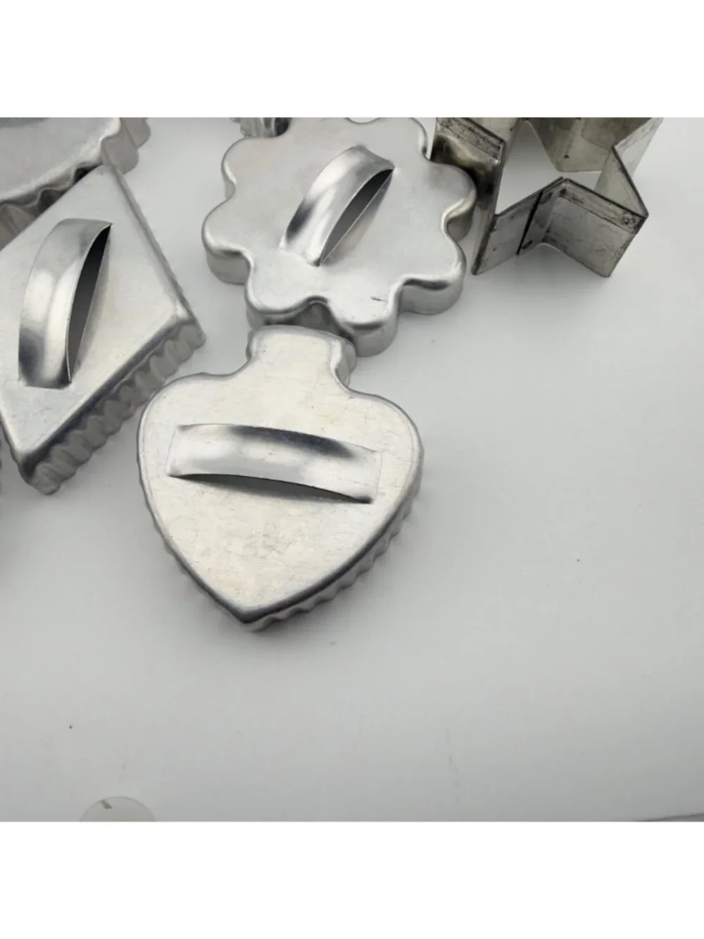 Vintage Aluminum Metal Cookie Cutters Lot of 18 Mix Holiday Handle Animals Heart